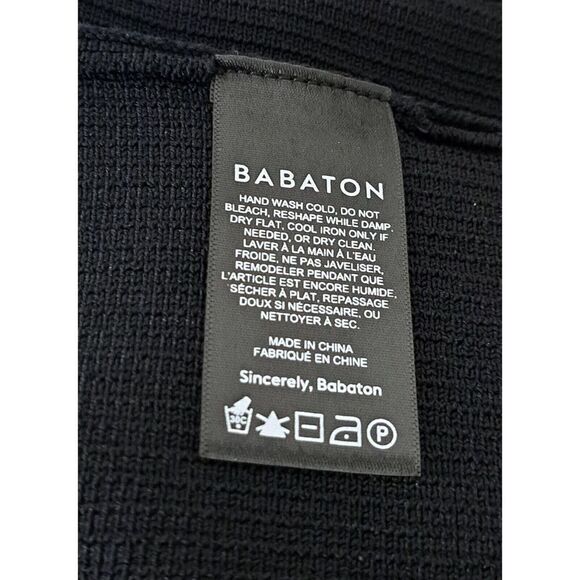 Babaton Womens Small RIBBED STRETCH bodycon LITTLE BLACK DRESS DATE NIGHT MINI - Picture 7 of 8